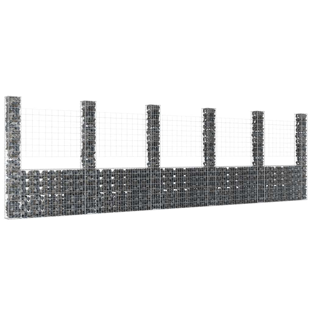 8720286764169_m_en_hd_1 vidaXL U-shape Gabion Basket with 6 Posts Iron 620x20x200 cm - Image 1