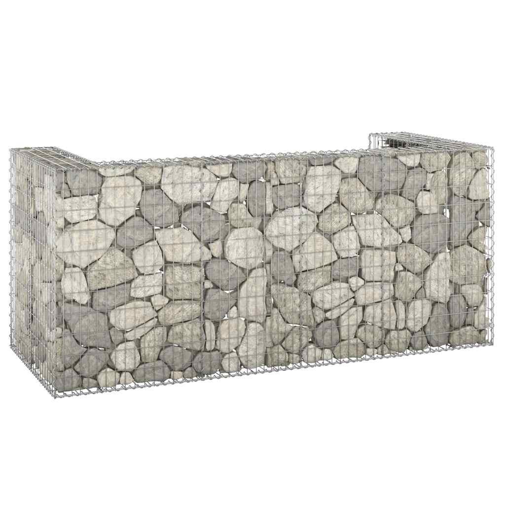 8720286764237_m_en_hd_1 vidaXL Gabion Wall for Garbage Bins Galvanised Steel 254x100x110 cm - Image 1