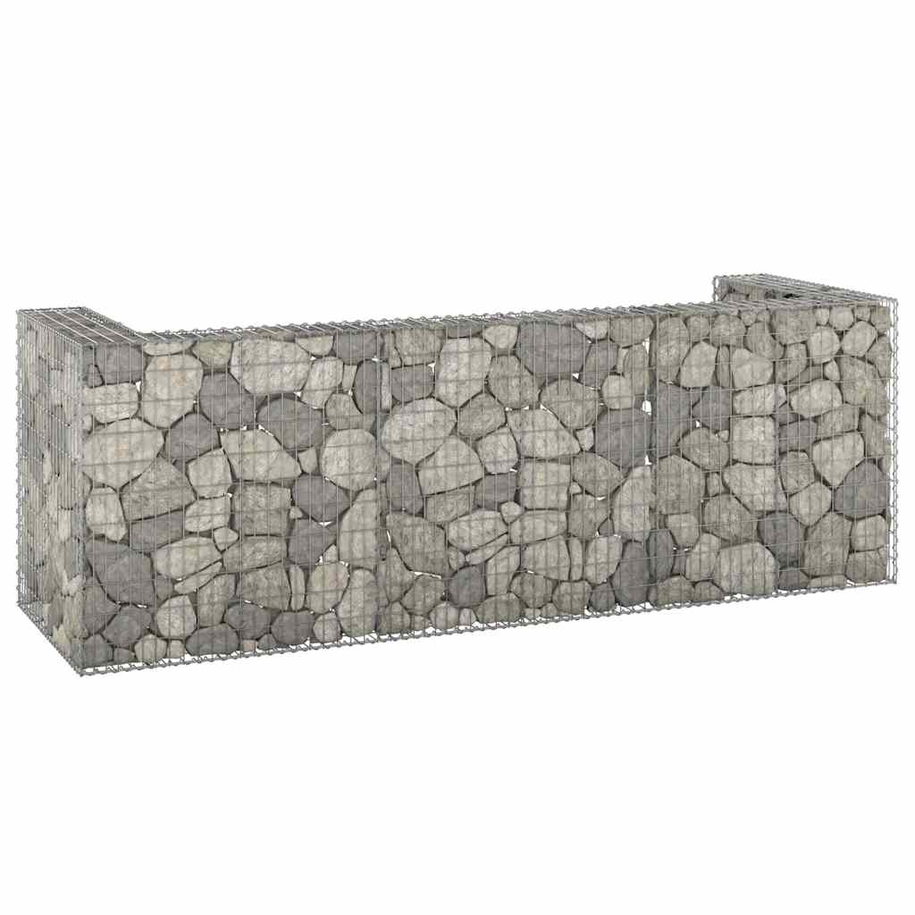 8720286764244_m_en_hd_1 vidaXL Gabion Wall for Garbage Bins Galvanised Steel 325x100x110 cm - Image 1