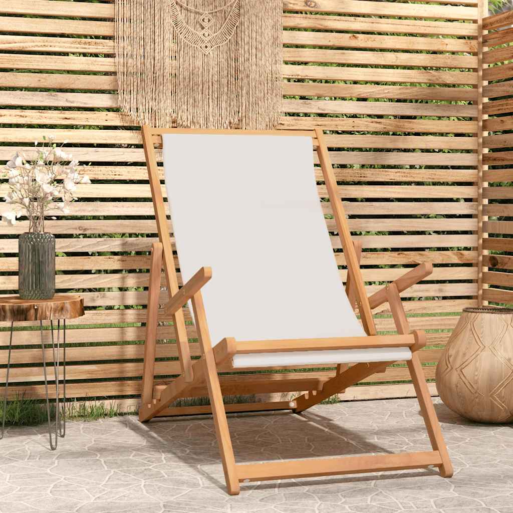 8720286766699_m_en_hd_1 vidaXL Folding Beach Chair Solid Wood Teak Cream - Image 1