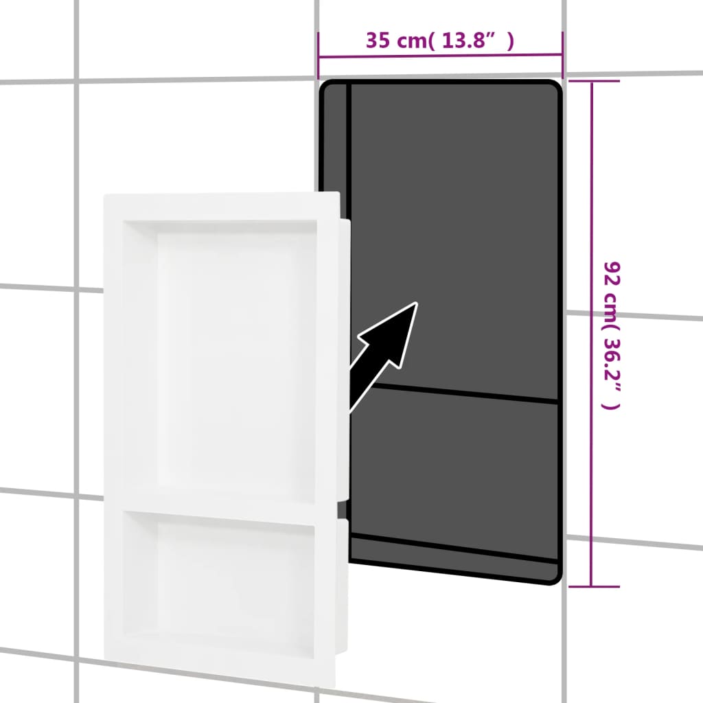 8720286802854_g_en_hd_5 vidaXL Shower Niche with 2 Compartments High Gloss White 41x69x9 cm - Image 6