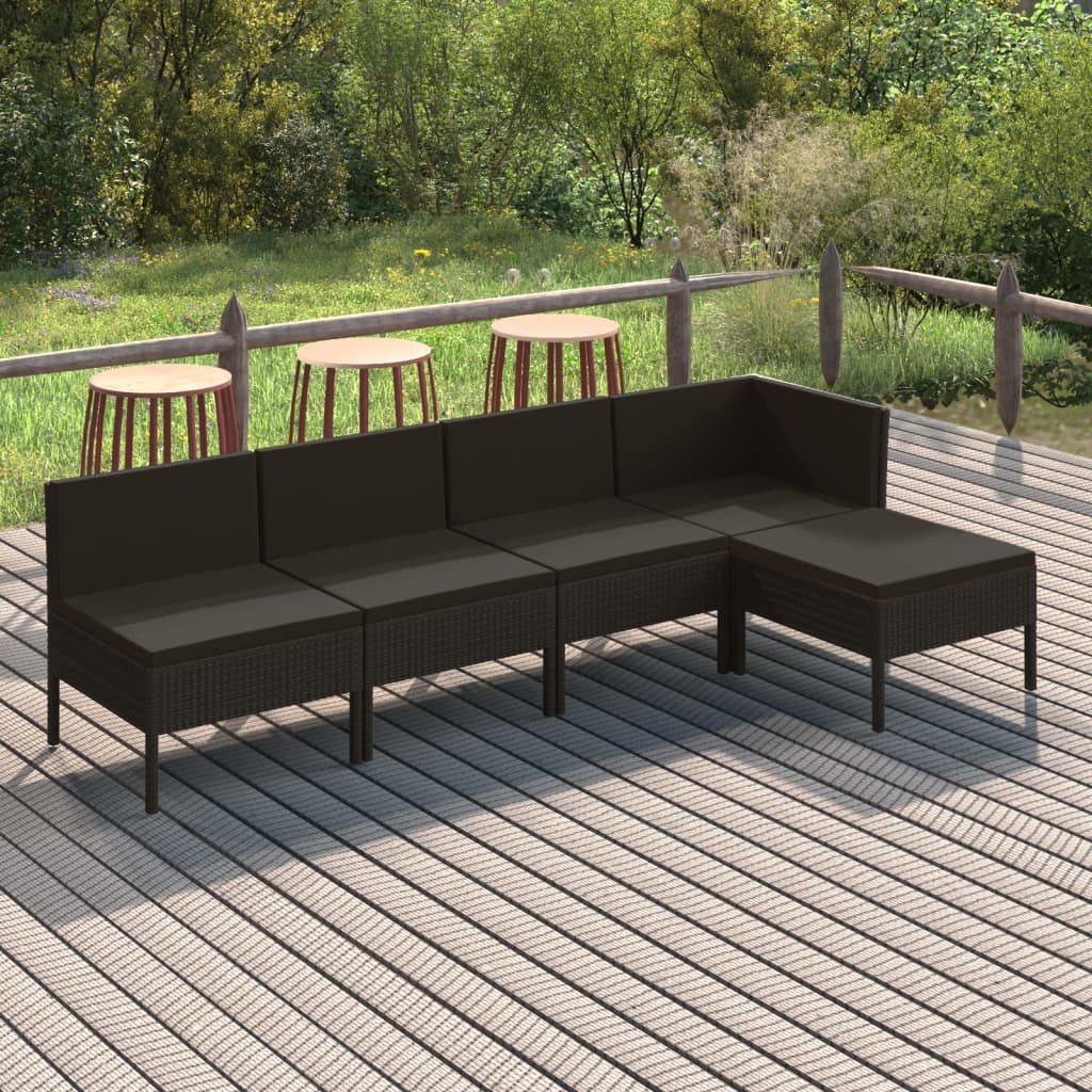 8720286810491_m_en_hd_1 vidaXL 5 Piece Garden Lounge Set with Cushions Poly Rattan Black - Image 1