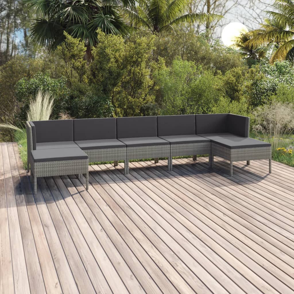 8720286812181_m_en_hd_1 vidaXL 7 Piece Garden Lounge Set with Cushions Poly Rattan Grey - Image 1