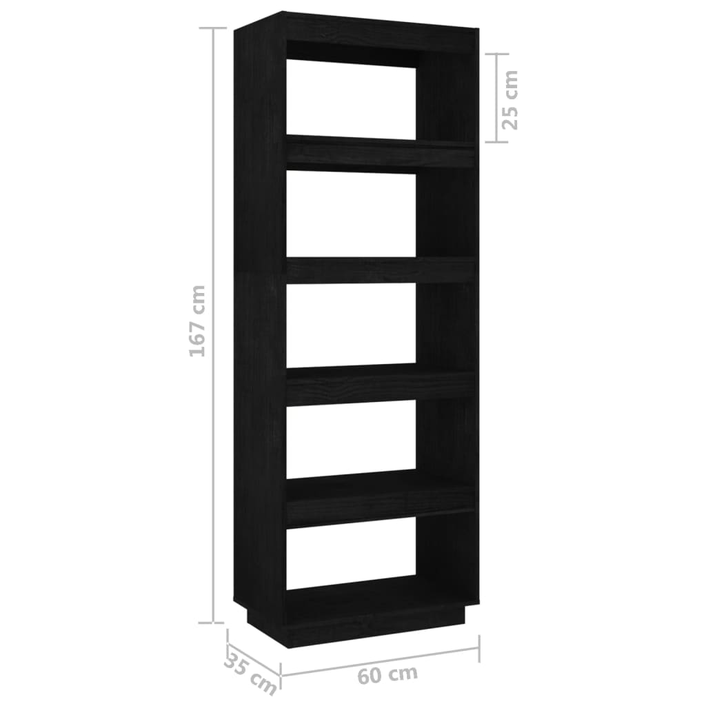 8720286816097_g_en_hd_6 vidaXL Book Cabinet/Room Divider Black 60x35x167 cm Solid Pinewood - Image 9