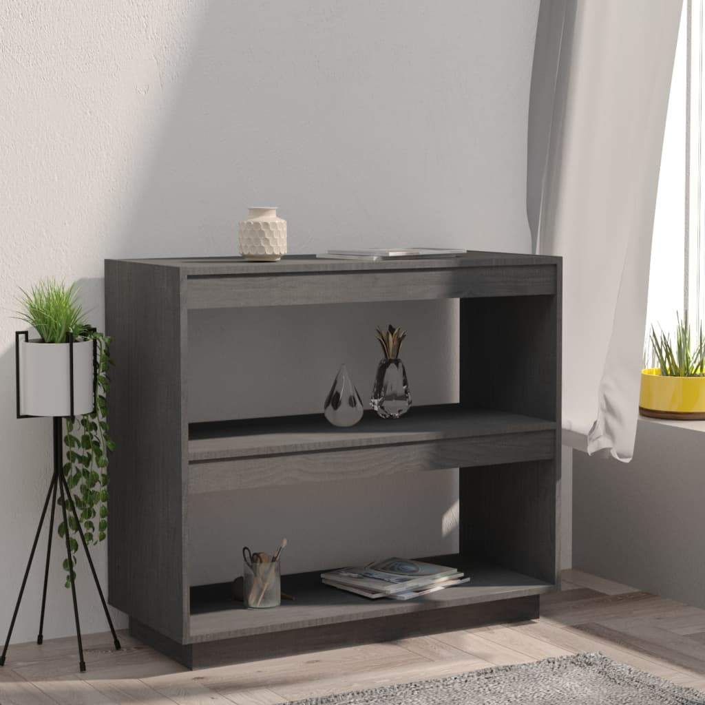 8720286816127_g_en_hd_1 vidaXL Book Cabinet Grey 80x35x71 cm Solid Pinewood - Image 4
