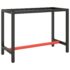 vidaXL Work Bench Frame Matte Black and Matte Red 110x50x79 cm Metal