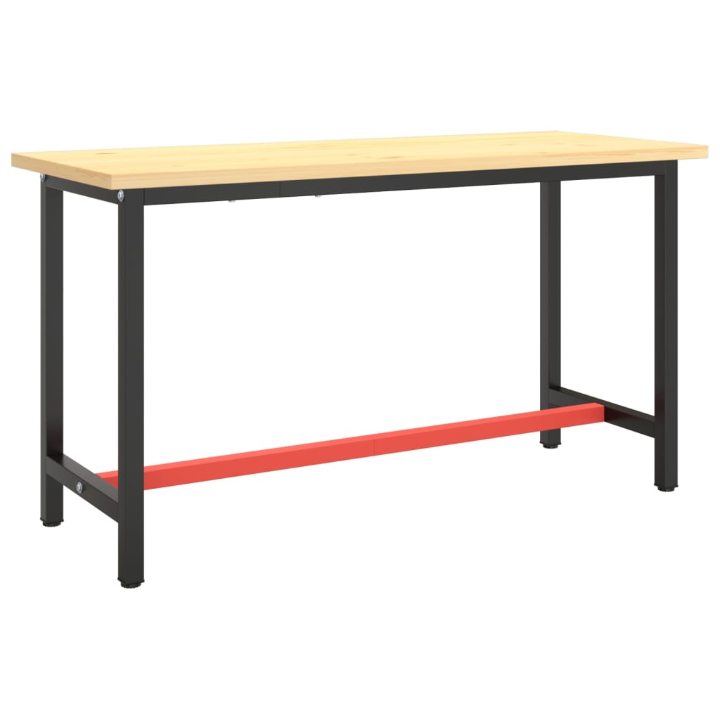 8720286816370_g_en_hd_1 vidaXL Work Bench Frame Matte Black and Matte Red 140x50x79 cm Metal - Image 2