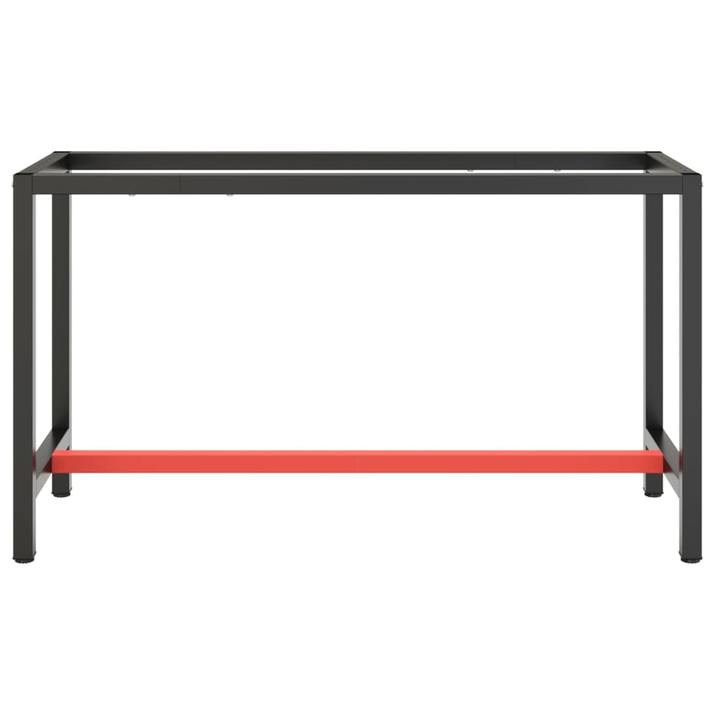 8720286816370_g_en_hd_2 vidaXL Work Bench Frame Matte Black and Matte Red 140x50x79 cm Metal - Image 3