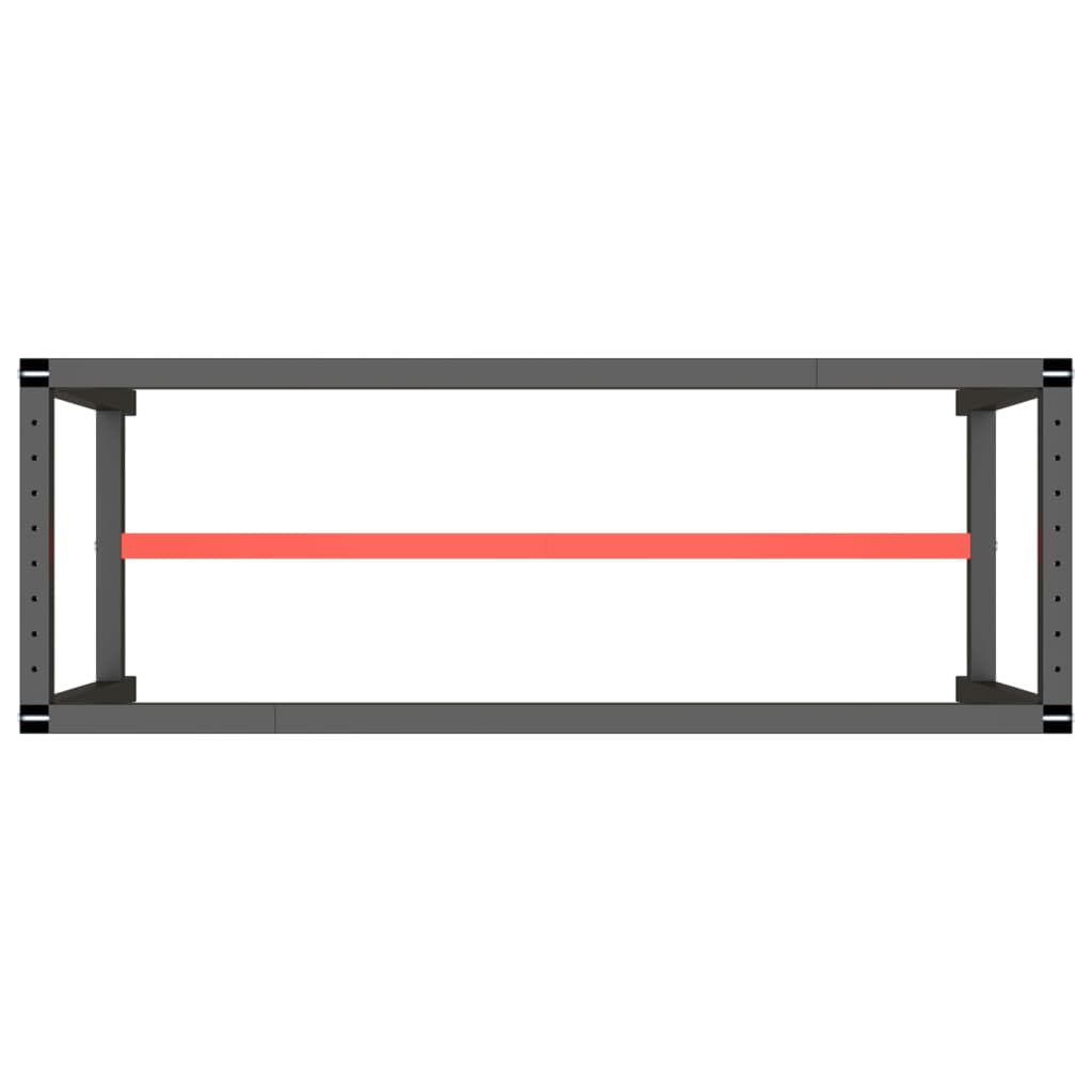 8720286816370_g_en_hd_4 vidaXL Work Bench Frame Matte Black and Matte Red 140x50x79 cm Metal - Image 5