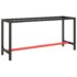 vidaXL Work Bench Frame Matte Black and Matte Red 170x50x79 cm Metal