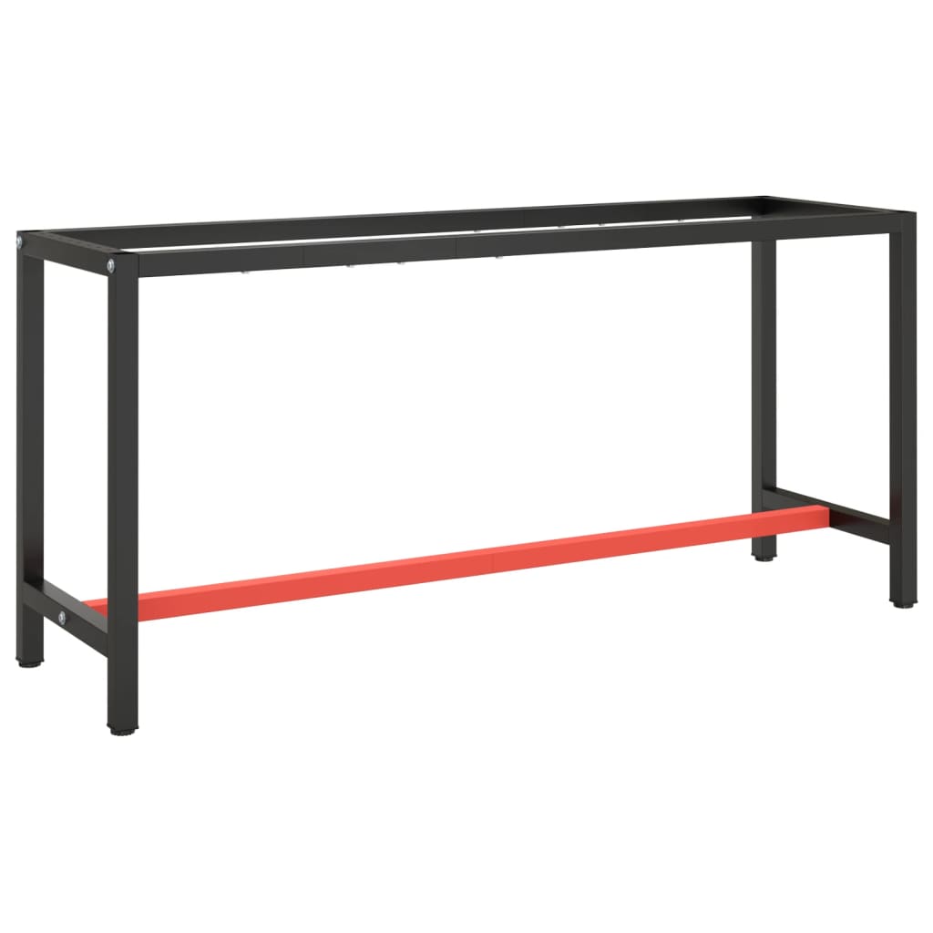 8720286816387_a_en_hd_1 vidaXL Work Bench Frame Matte Black and Matte Red 170x50x79 cm Metal - Image 1