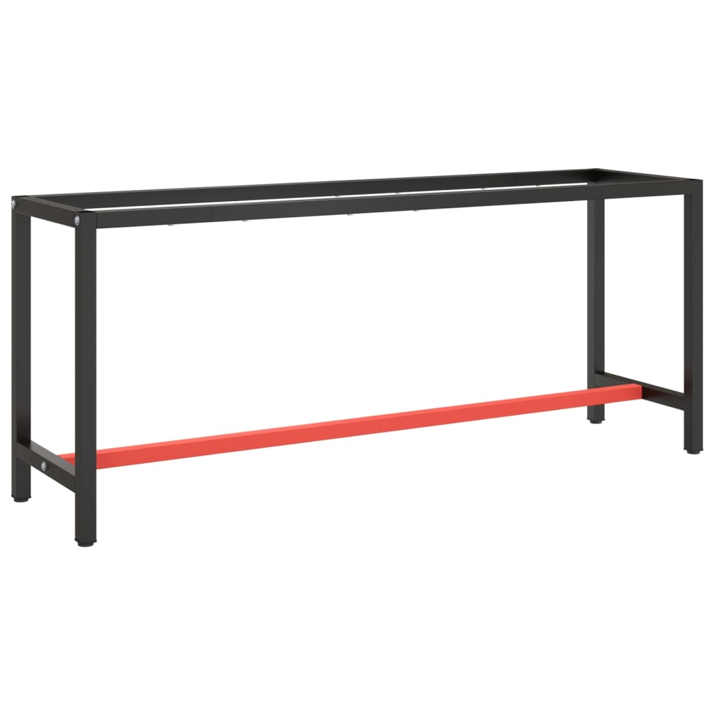 8720286816394_a_en_hd_1 vidaXL Work Bench Frame Matte Black and Matte Red 190x50x79 cm Metal - Image 1