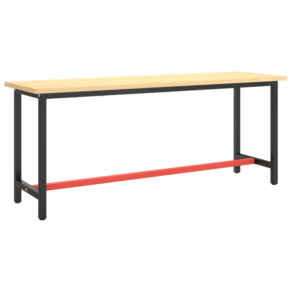 8720286816394_g_en_hd_1 vidaXL Work Bench Frame Matte Black and Matte Red 190x50x79 cm Metal - Image 2
