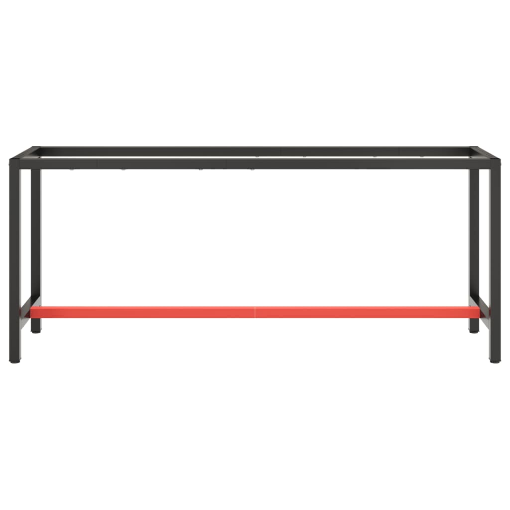 8720286816394_g_en_hd_2 vidaXL Work Bench Frame Matte Black and Matte Red 190x50x79 cm Metal - Image 3