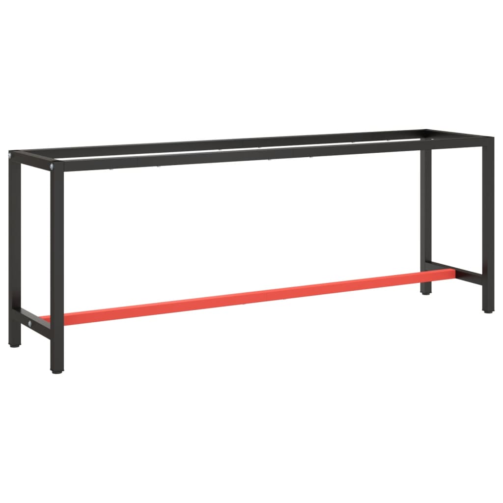 8720286816400_a_en_hd_1 vidaXL Work Bench Frame Matte Black and Matte Red 210x50x79 cm Metal - Image 1