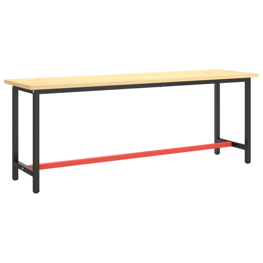 8720286816400_g_en_hd_1 vidaXL Work Bench Frame Matte Black and Matte Red 210x50x79 cm Metal - Image 2
