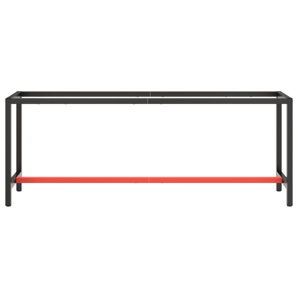 8720286816400_g_en_hd_2 vidaXL Work Bench Frame Matte Black and Matte Red 210x50x79 cm Metal - Image 3