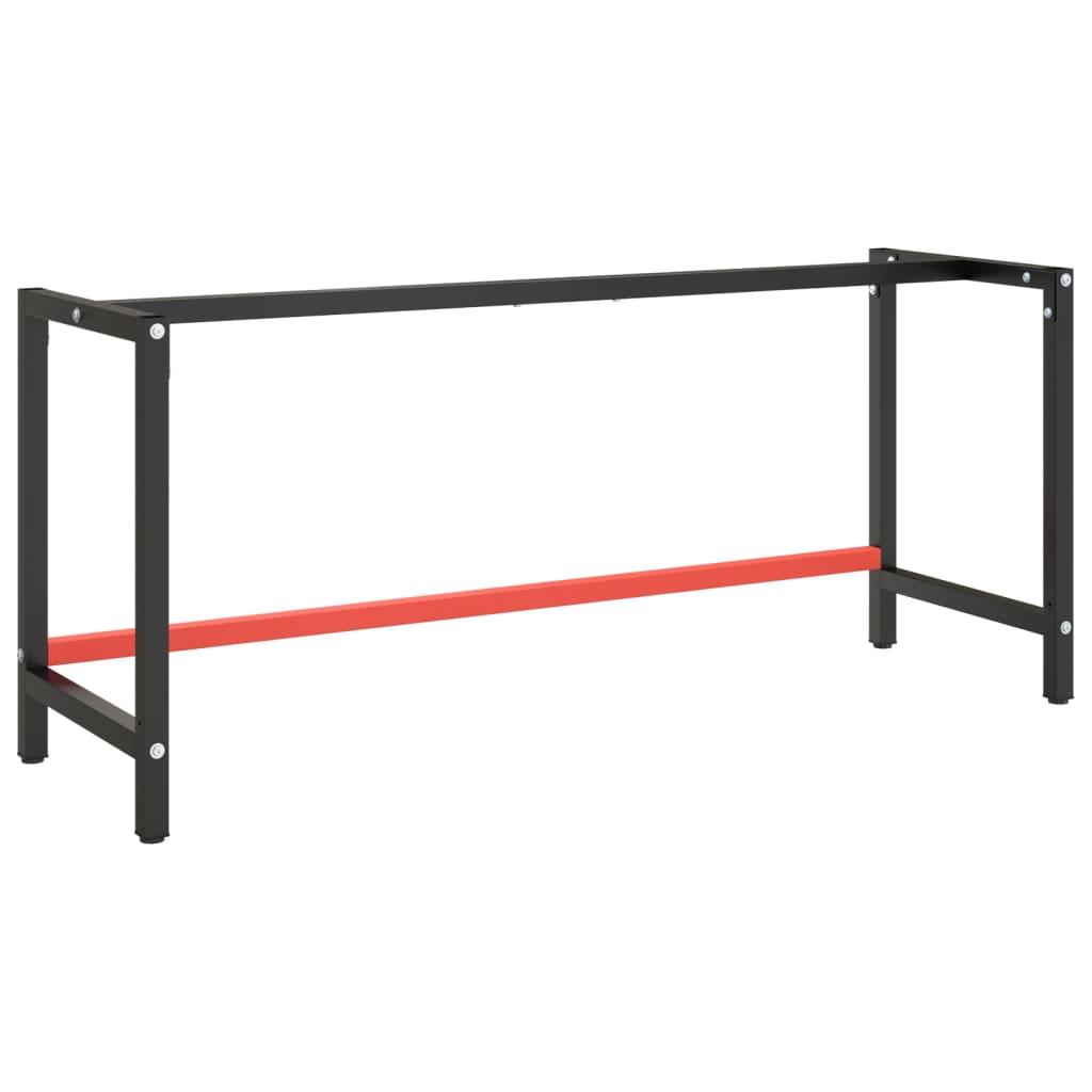8720286816431_a_en_hd_1 vidaXL Work Bench Frame Matte Black and Matte Red 180x57x79 cm Metal - Image 1