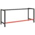 vidaXL Work Bench Frame Matte Black and Matte Red 180x57x79 cm Metal - Image 3