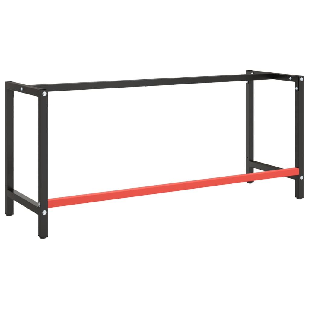 8720286816431_g_en_hd_2 vidaXL Work Bench Frame Matte Black and Matte Red 180x57x79 cm Metal - Image 3