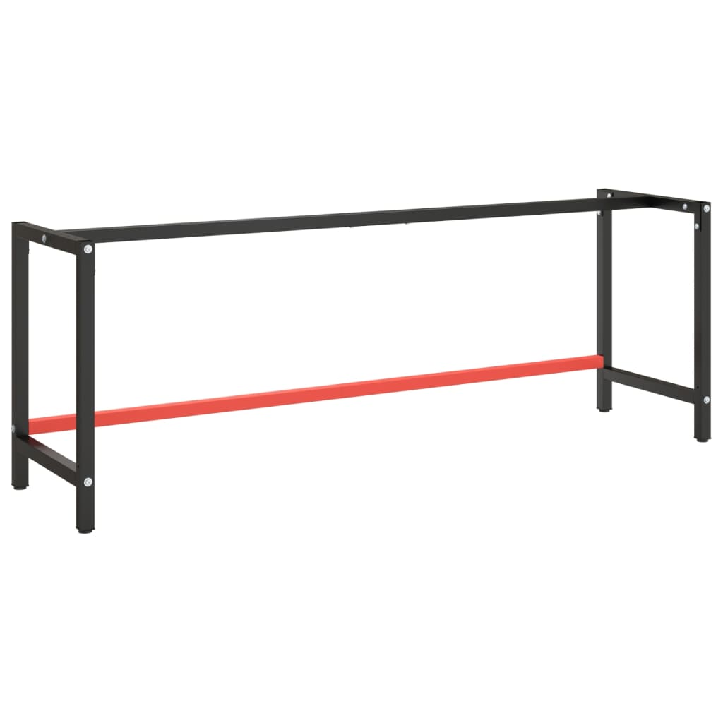 8720286816448_a_en_hd_1 vidaXL Work Bench Frame Matte Black and Matte Red 220x57x79 cm Metal - Image 1