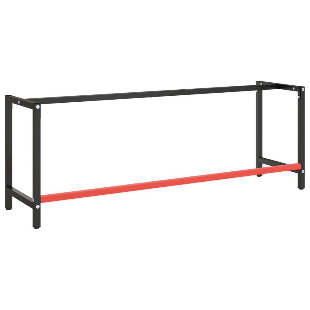 8720286816448_g_en_hd_2 vidaXL Work Bench Frame Matte Black and Matte Red 220x57x79 cm Metal - Image 3