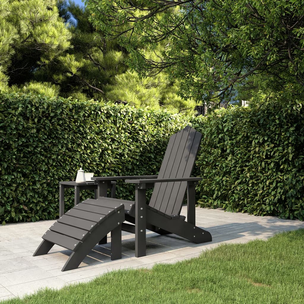 8720286816660_m_en_hd_1 vidaXL Garden Adirondack Chair with Footstool HDPE Anthracite - Image 1