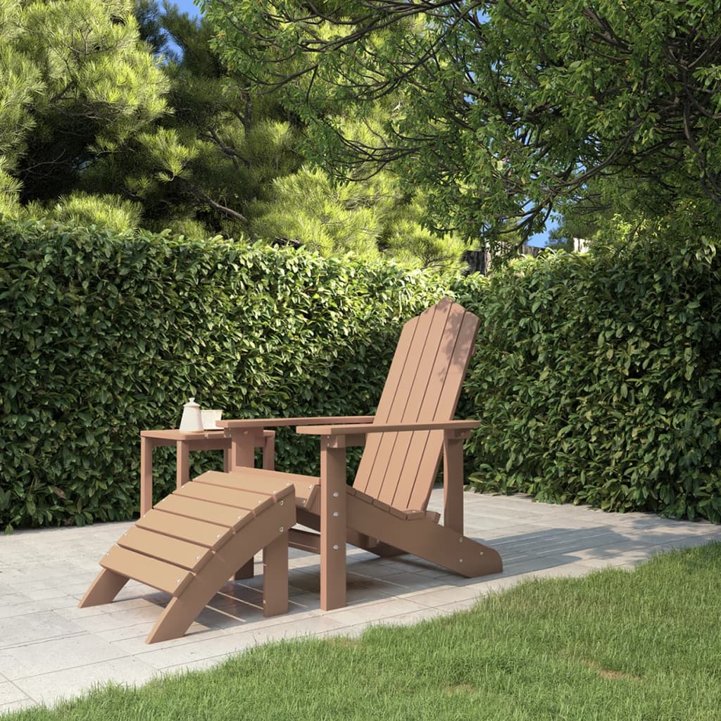 8720286816677_m_en_hd_1 vidaXL Garden Adirondack Chair with Footstool HDPE Brown - Image 1