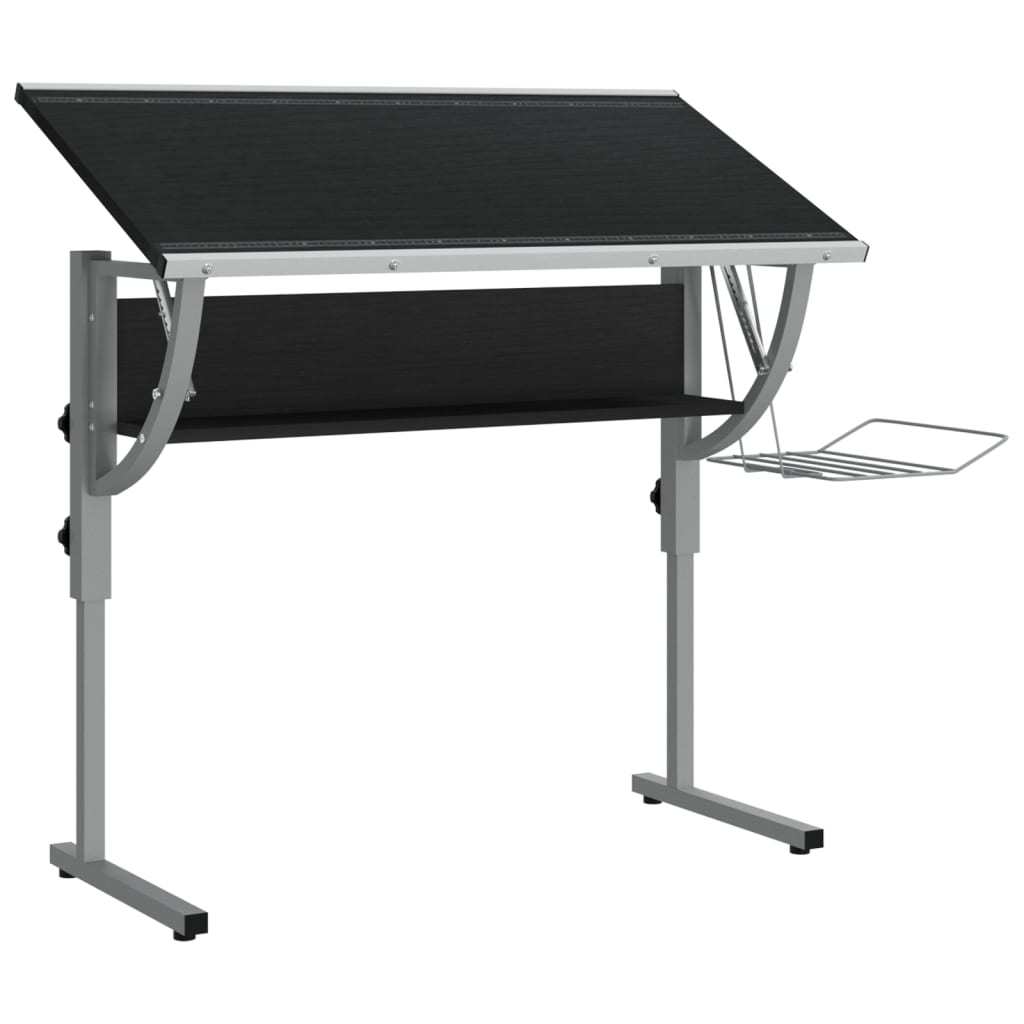 8720286817124_g_en_hd_3 vidaXL Craft Desk Black and Grey 110x53x(58-87) cm Engineered Wood and Steel - Image 6