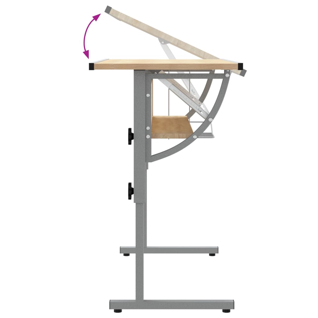 8720286817131_g_en_hd_2 vidaXL Craft Desk Sonoma Oak and Grey 110x53x(58-87)cm Engineered Wood and Steel - Image 5