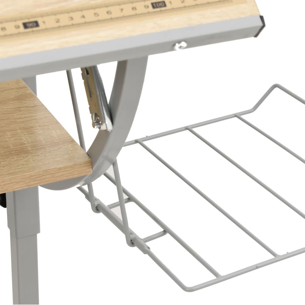8720286817131_g_en_hd_4 vidaXL Craft Desk Sonoma Oak and Grey 110x53x(58-87)cm Engineered Wood and Steel - Image 7