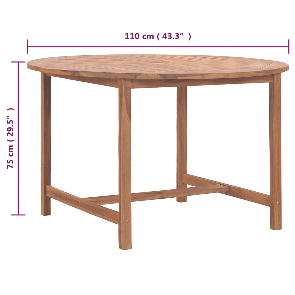 8720286817148_g_en_hd_7 vidaXL Garden Dining Table Ø110x75 cm Solid Wood Teak - Image 8