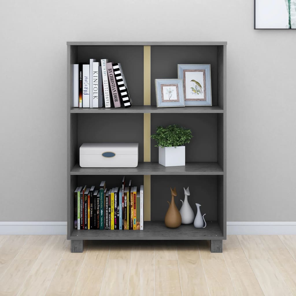 8720286818329_g_en_hd_3 vidaXL Book Cabinet "HAMAR" Dark Grey  85x35x112 cm Solid Wood Pine - Image 6