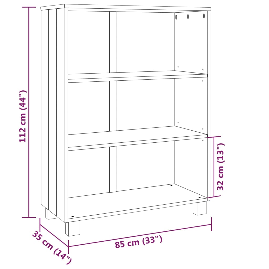 8720286818329_g_en_hd_6 vidaXL Book Cabinet "HAMAR" Dark Grey  85x35x112 cm Solid Wood Pine - Image 9