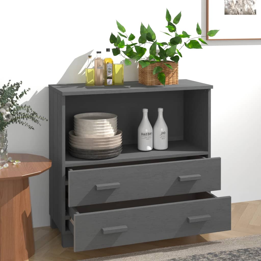 8720286818442_g_en_hd_1 vidaXL Sideboard "HAMAR" Dark Grey 85x35x80 cm Solid Wood Pine - Image 4