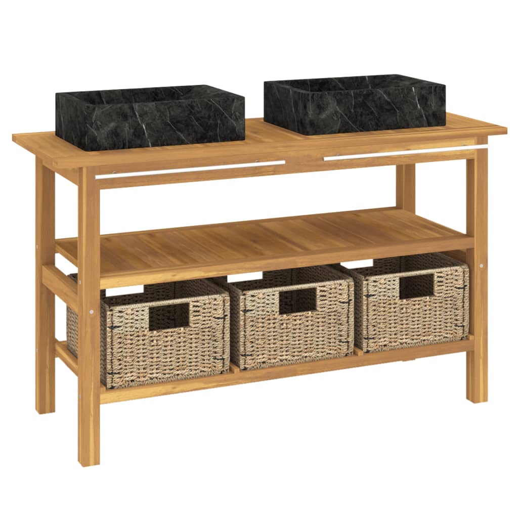 8720286818831_g_en_hd_1 vidaXL Bathroom Vanity Cabinet with Black Marble Sinks Solid Wood Teak - Image 3