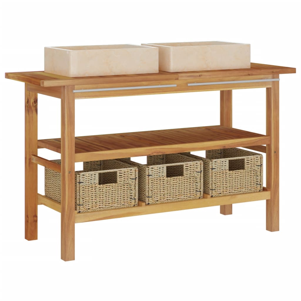 8720286818848_a_en_hd_1 vidaXL Bathroom Vanity Cabinet with Cream Marble Sinks Solid Wood Teak - Image 2