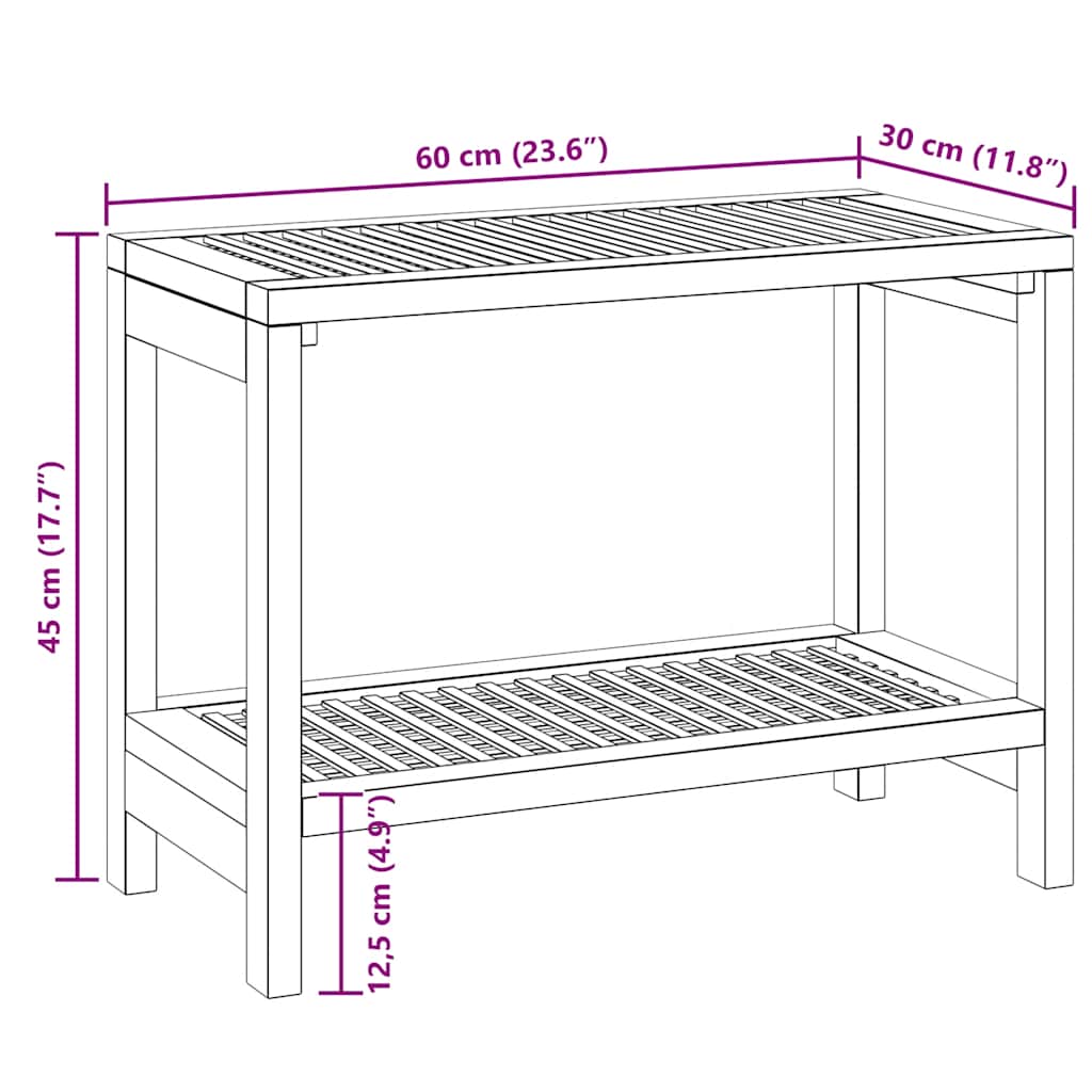 8720286819111_g_en_hd_6 vidaXL Bathroom Side Table 60x30x45 cm Solid Wood Teak - Image 8