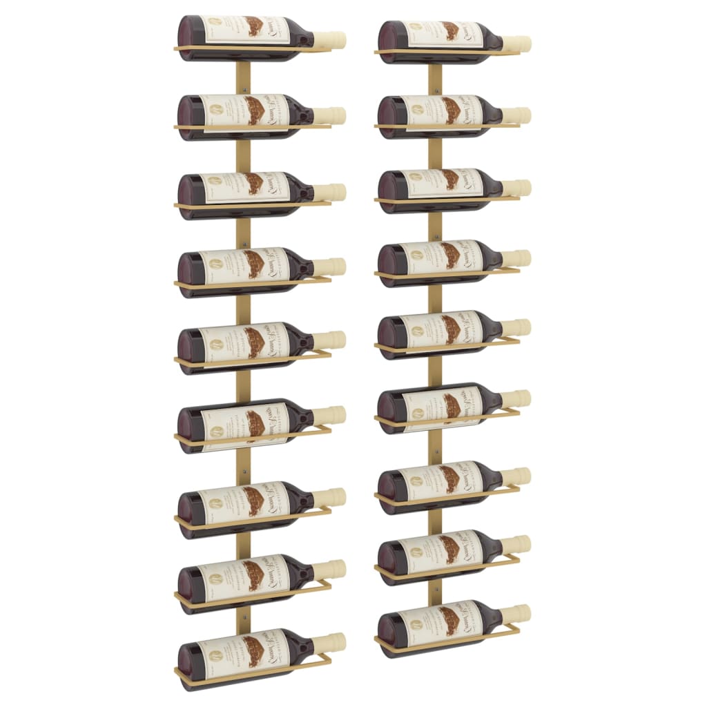 8720286827178_g_en_hd_1 vidaXL Wall-mounted Wine Rack for 9 Bottles 2 pcs Gold Iron - Image 3