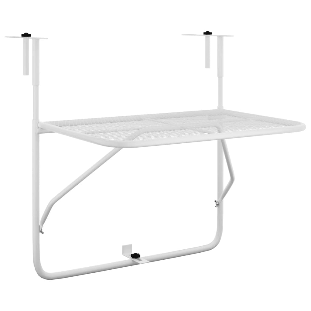 8720286827307_a_en_hd_1 vidaXL Balcony Table White 60x40 cm Steel - Image 2