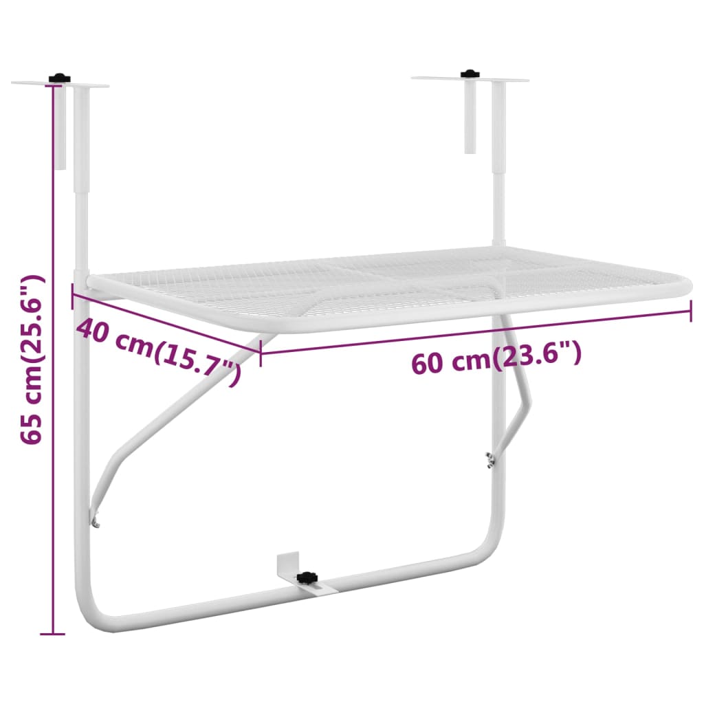 8720286827307_g_en_hd_5 vidaXL Balcony Table White 60x40 cm Steel - Image 7