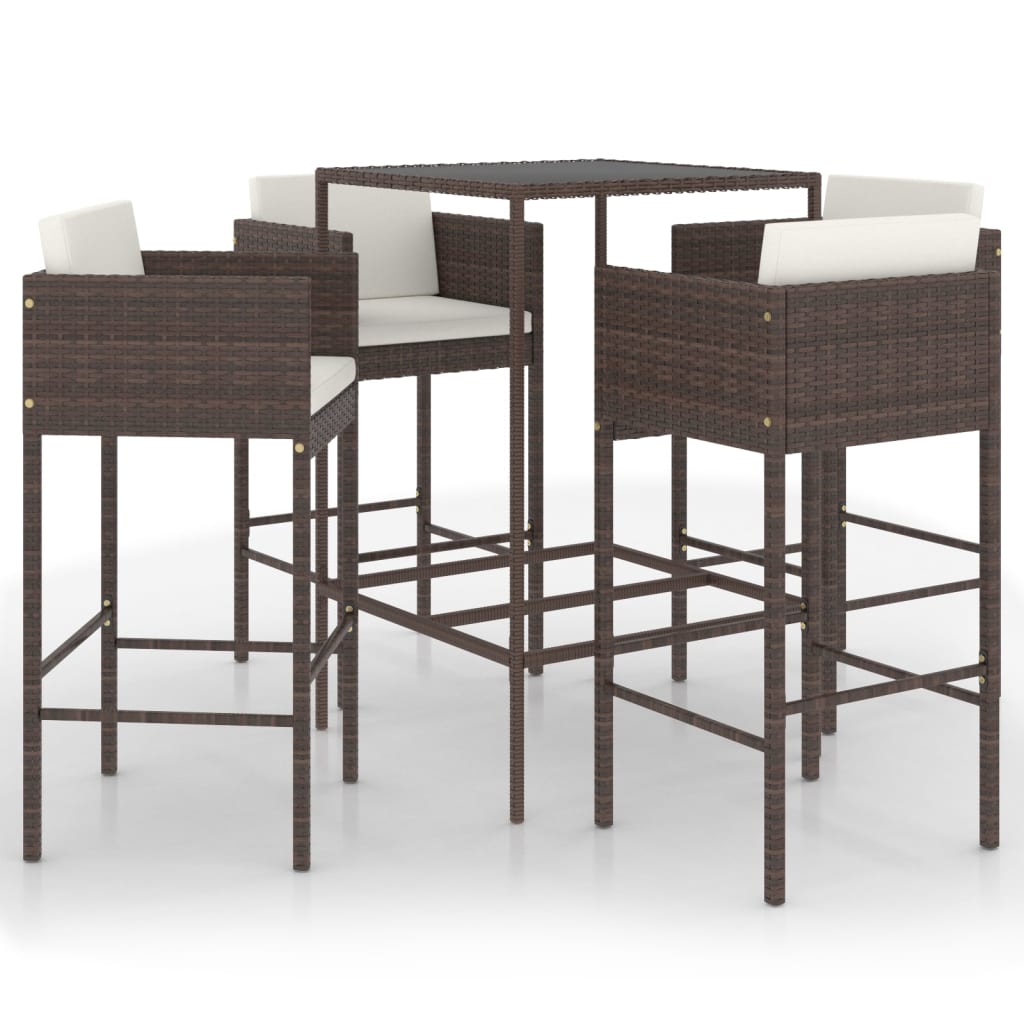 8720286827536_a_en_hd_1 vidaXL 5 Piece Garden Bar Set with Cushions Poly Rattan Brown - Image 2