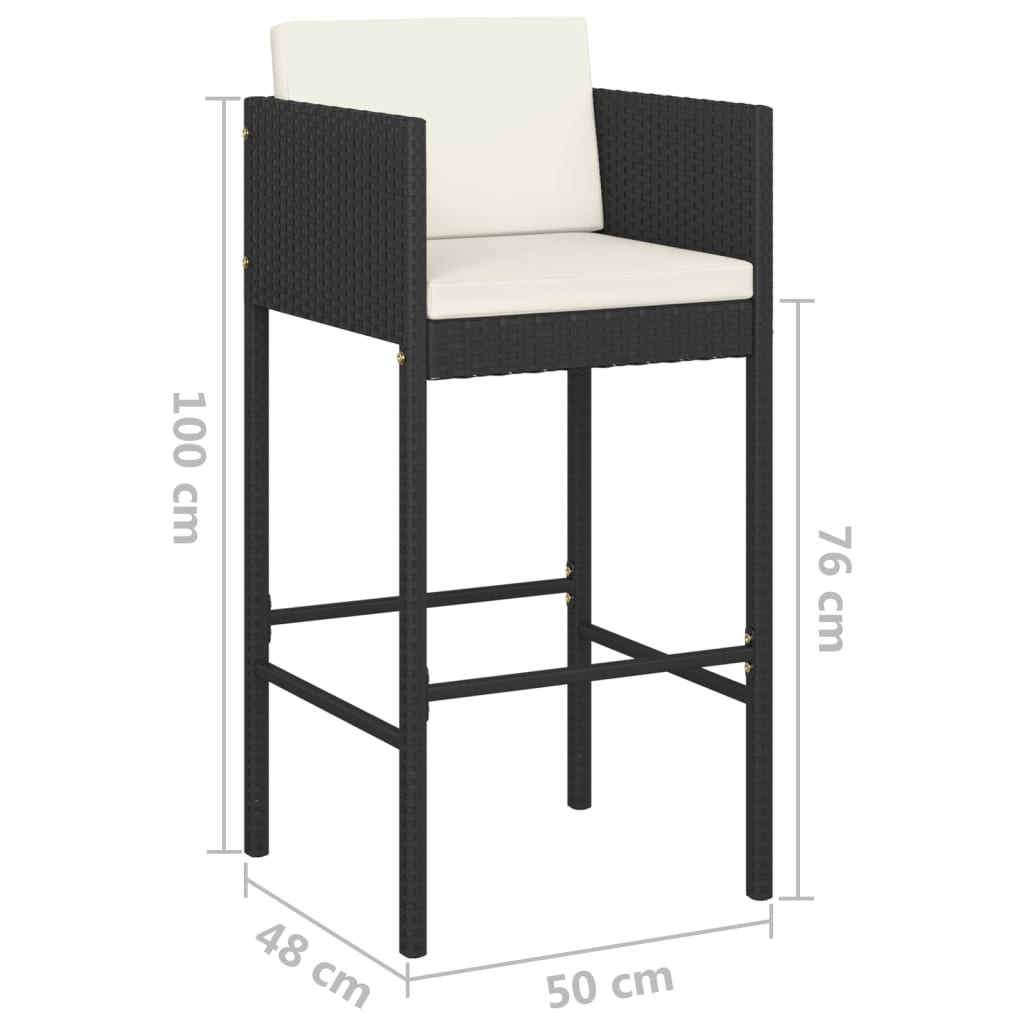 8720286827666_g_en_hd_7 vidaXL 3 Piece Garden Bar Set with Cushions Poly Rattan Black - Image 10