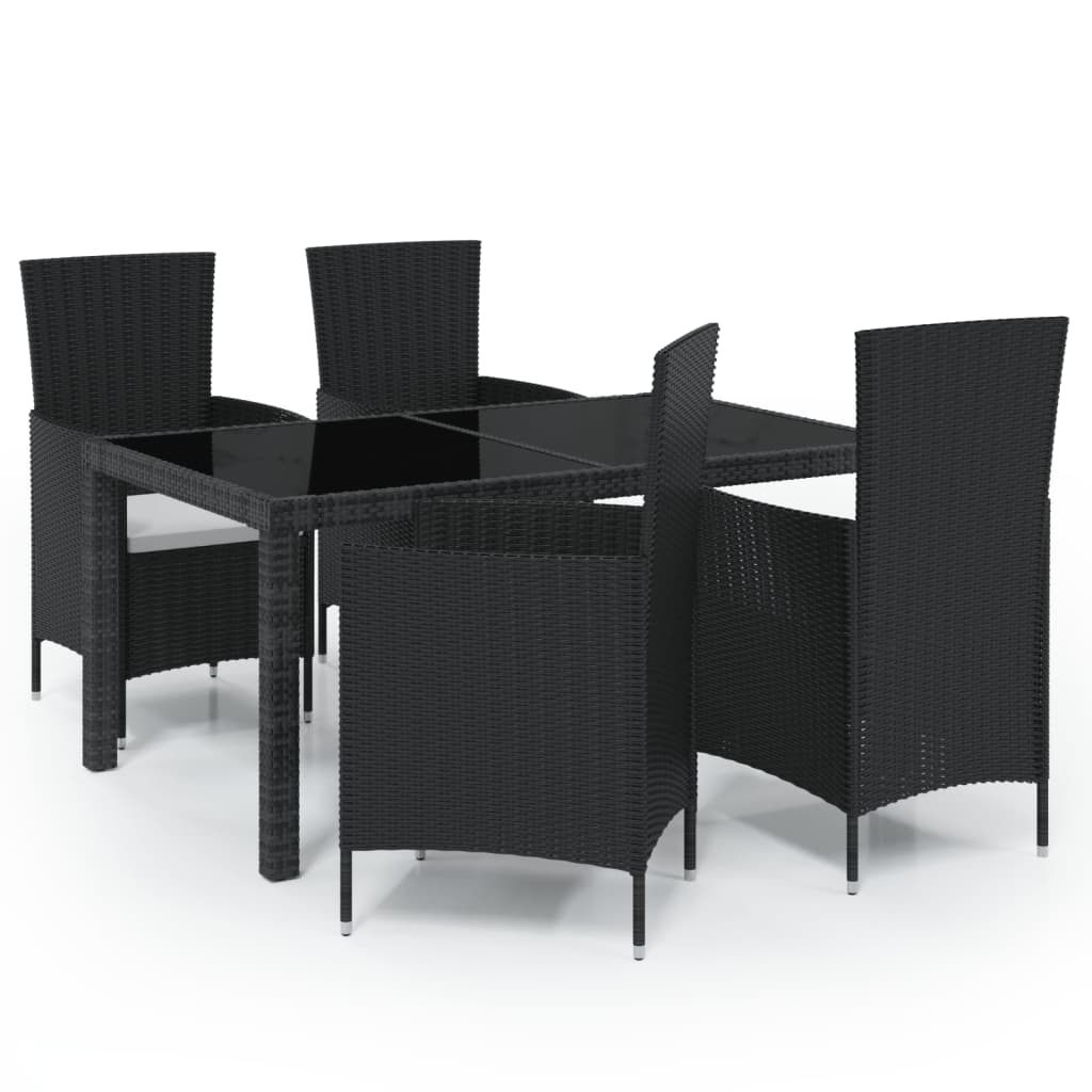 8720286828014_a_en_hd_1 vidaXL 5 Piece Outdoor Dining Set with Cushions Poly Rattan Black - Image 2