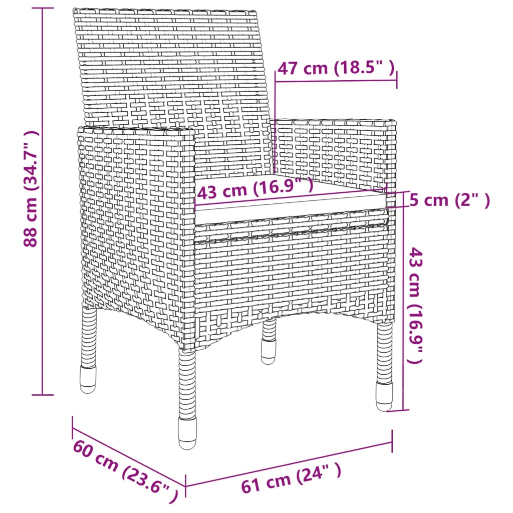 8720286828410_g_en_hd_5 vidaXL 7 Piece Outdoor Dining Set with Cushions Poly Rattan Grey - Image 7