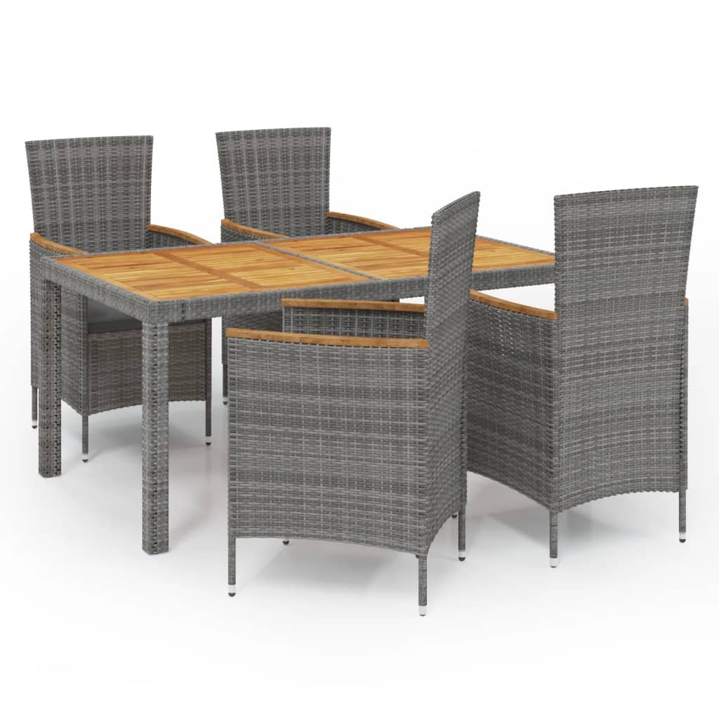 8720286828779_a_en_hd_1 vidaXL 5 Piece Outdoor Dining Set with Cushions Poly Rattan Grey - Image 2