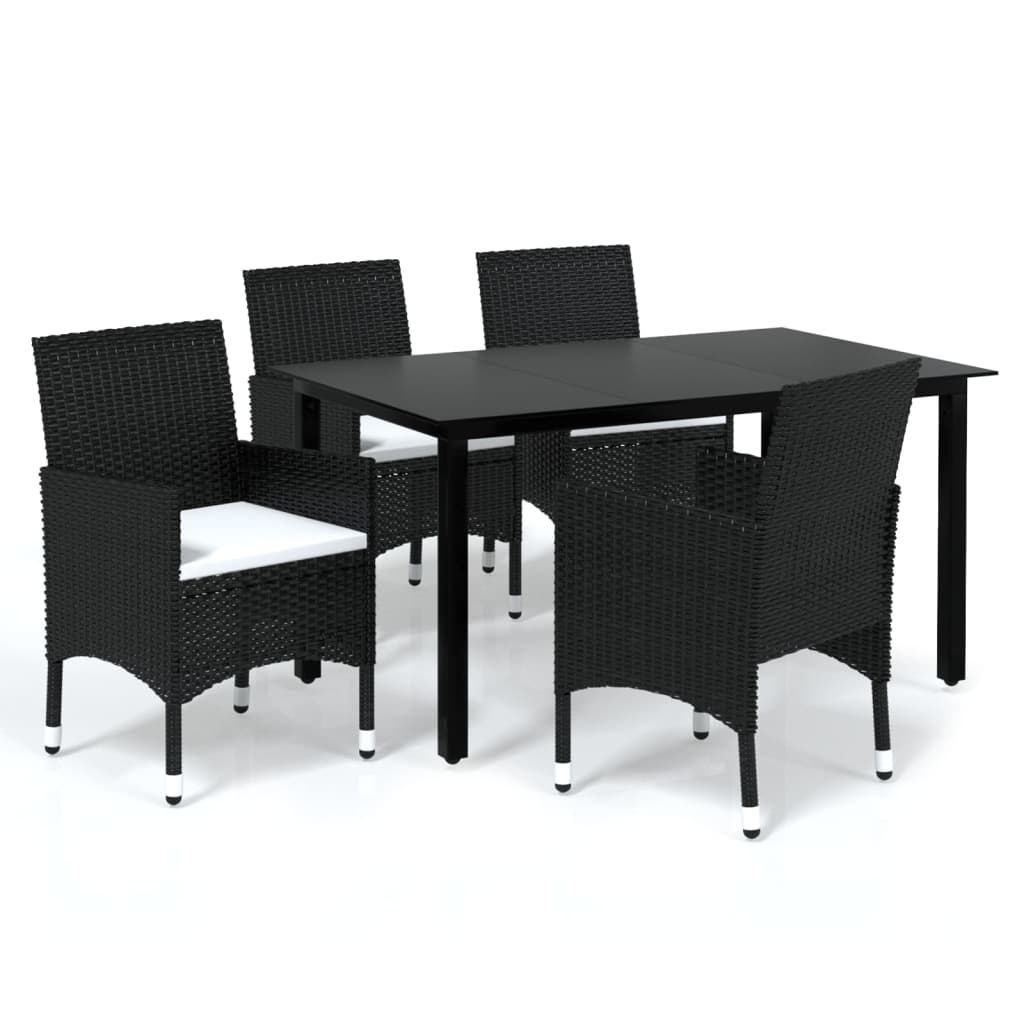 8720286829394_a_en_hd_1 vidaXL 5 Piece Garden Dining Set with Cushions Poly Rattan Black - Image 2