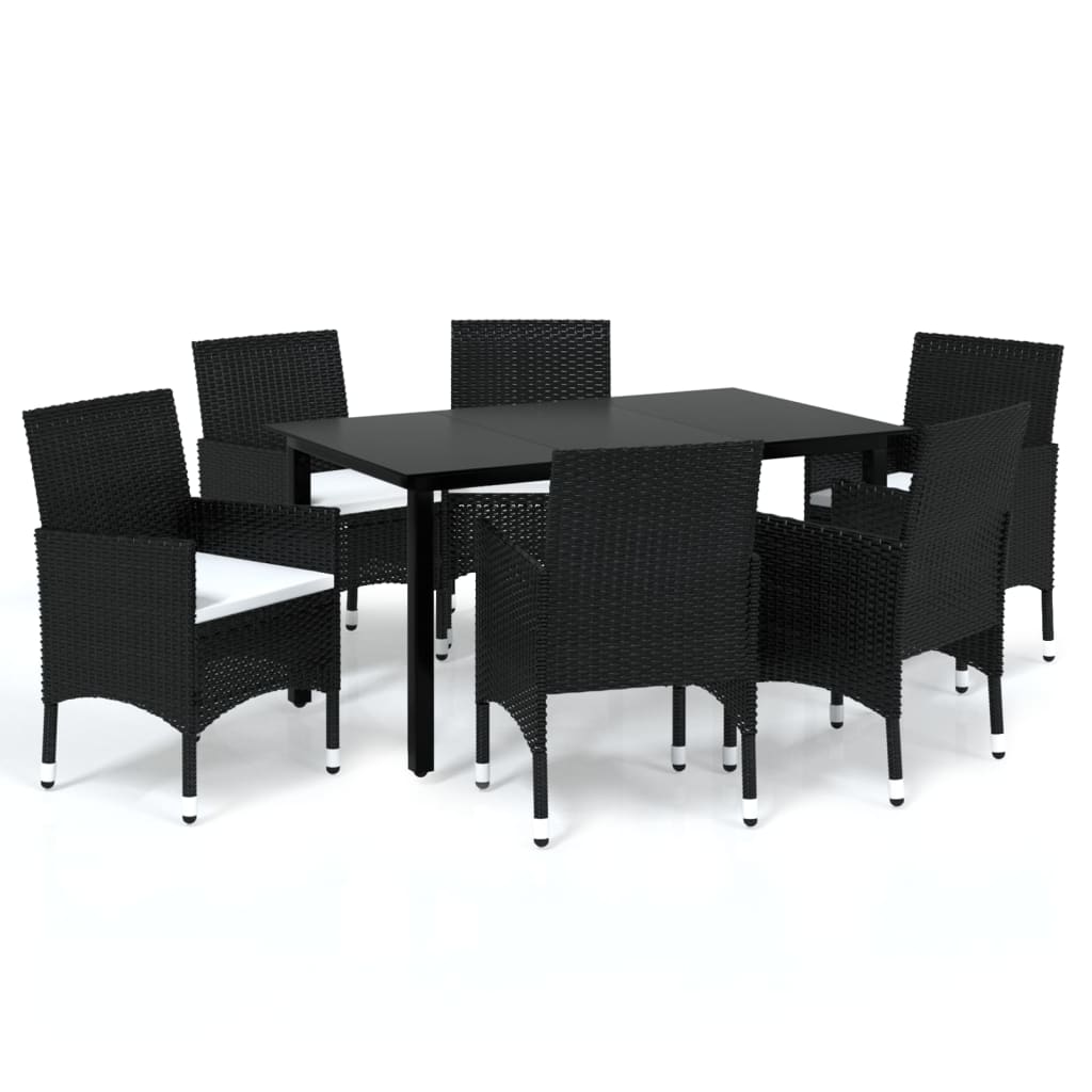8720286829400_a_en_hd_1 vidaXL 7 Piece Garden Dining Set with Cushions Poly Rattan Black - Image 2