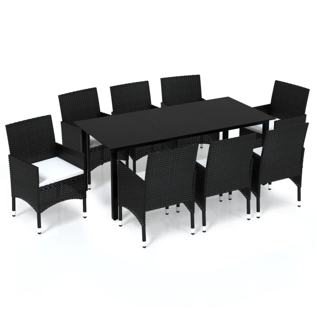 8720286829424_a_en_hd_1 vidaXL 9 Piece Garden Dining Set with Cushions Poly Rattan Black - Image 2