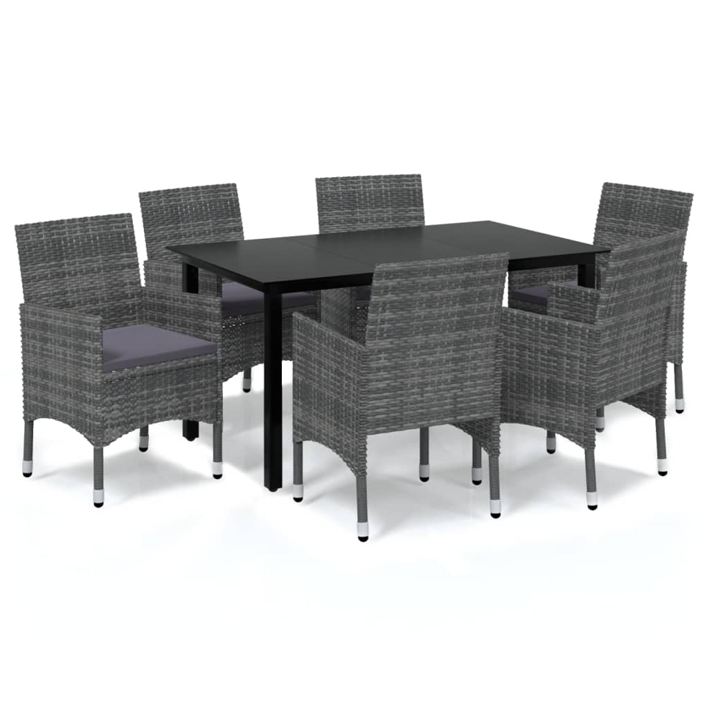 8720286829462_a_en_hd_1 vidaXL 7 Piece Garden Dining Set with Cushions Poly Rattan Grey - Image 2
